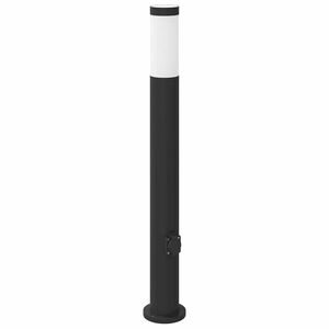 vidaXL Baliza de luz con toma de corriente de 80 cm, acero inoxidable, IP44