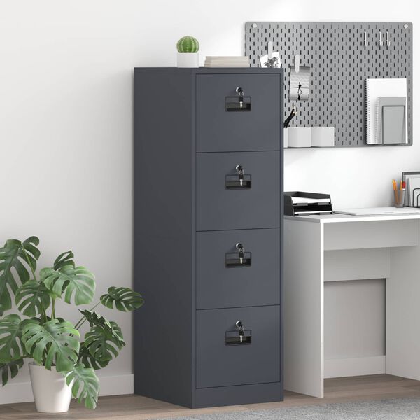 vidaXL Mueble archivador con caj&oacute;n 2 pcs Antracita 44 x 50 x 106.5 cm
