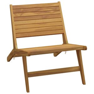 vidaXL Silla plegable de madera maciza de teca.