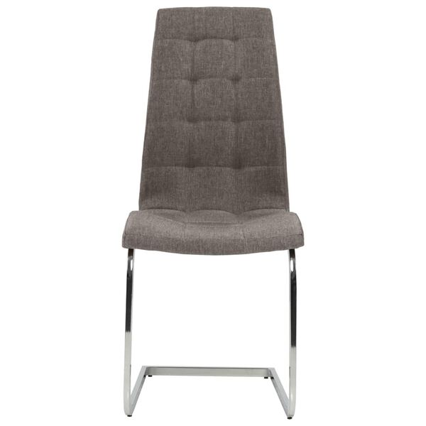 vidaXL Sillas de comedor voladizas 2 unidades tela gris taupe