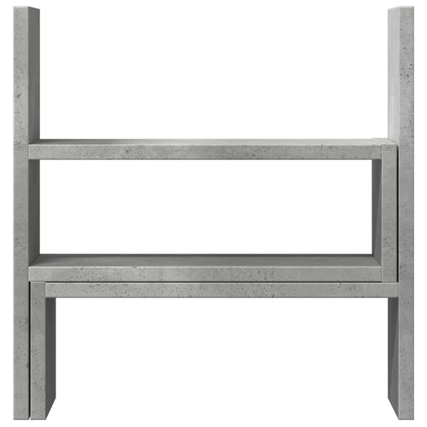 vidaXL Organizador de escritorio ajustable gris hormig&oacute;n 40x17x41 cm