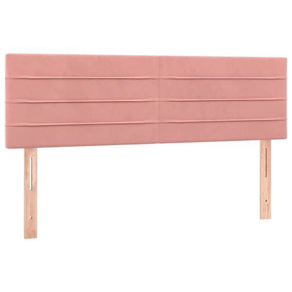 vidaXL Cabeceros 2 unidades terciopelo rosa 72x5x78/88 cm