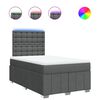 vidaXL Cama box spring con colch&oacute;n tela gris oscuro 120x190 cm