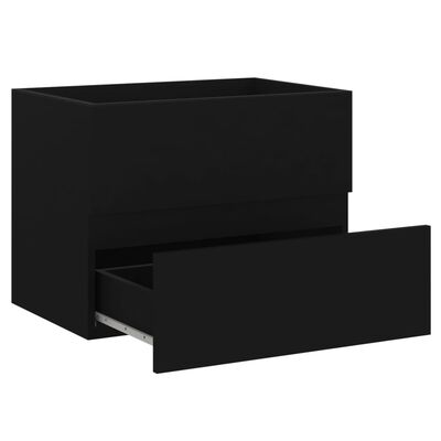 vidaXL Juego de muebles de baño 2 pzas madera contrachapada negro