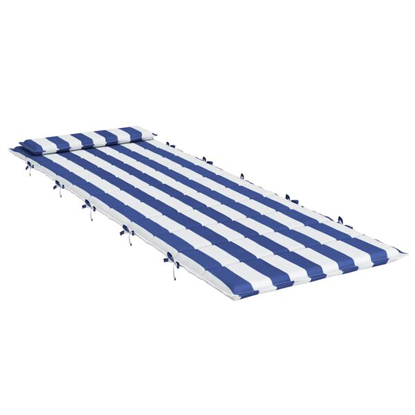 vidaXL Coj&iacute;n de tumbona tela Oxford a rayas azul y blanco 180x60x4 cm