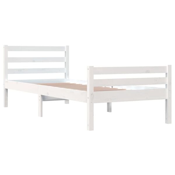 vidaXL Estructura de cama sin colchón madera maciza blanco 90x200 cm