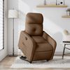 vidaXL Sillón reclinable elevable de tela marrón