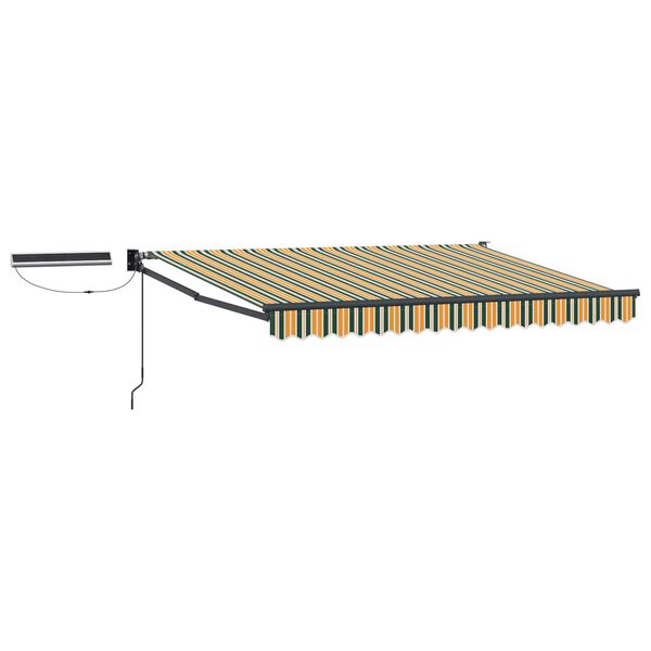 vidaXL Toldo Retr&aacute;ctil El&eacute;ctrico Verde y amarillo 3,5 x 2,5 m