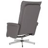 vidaXL Sill&oacute;n reclinable de masaje con reposapi&eacute;s cuero sint&eacute;tico gris