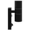 vidaXL Aplique de pared exterior 2 pcs Negro 7 x 10 x 22 cm