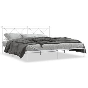 vidaXL Estructura cama sin colch&oacute;n con cabecero metal blanco 180x200cm