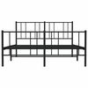 vidaXL Estructura cama sin colch&oacute;n con estribo metal negro 160x200 cm
