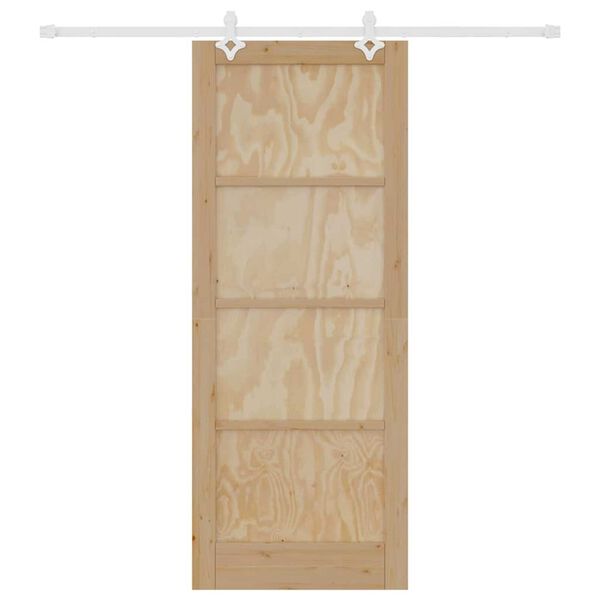 vidaXL Puerta Corredera Marr&oacute;n 83 x 211 cm Madera de pino macizo