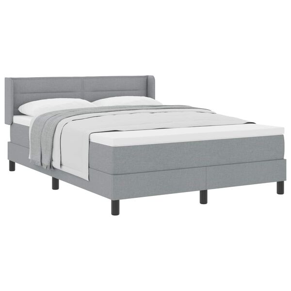 vidaXL Cama tipo Box Spring Gris Claro 200 x 140 cm Poli&eacute;ster