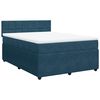 vidaXL Cama box spring con colch&oacute;n terciopelo azul 160x200 cm