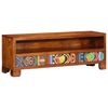 vidaXL Mueble de TV Multicolor 110x30x40 cm Madera Maciza Acacia