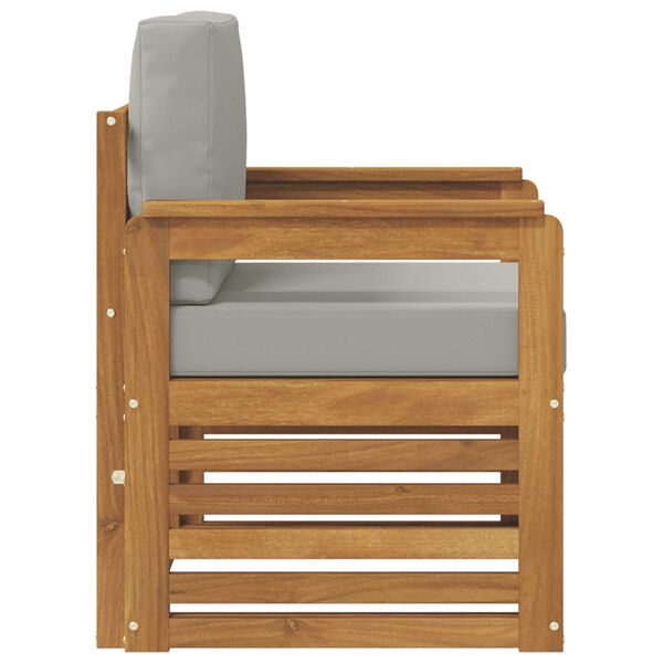 vidaXL Conjunto de sof&aacute;s de exterior con coj&iacute;n Natural 71 x 63 x 73 cm