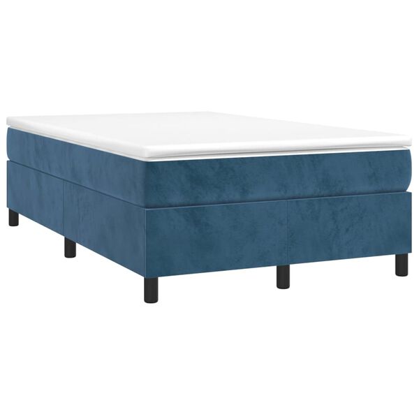 vidaXL Cama box spring con colch&oacute;n terciopelo azul oscuro 120x190 cm