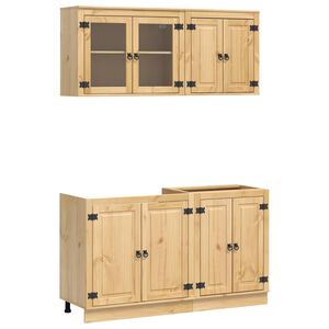 vidaXL Armario con estante con puerta 4 pcs Miel Madera de pino macizo