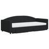 vidaXL Sof&aacute; cama nido con cajones tela negro 90x200 cm
