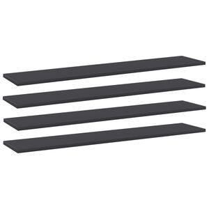 vidaXL Estantes para estanter&iacute;a 4 uds contrachapada gris 100x20x1,5 cm