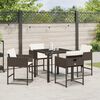 vidaXL Conjunto de Comedor de Jard&iacute;n 5 pcs Marr&oacute;n rat&aacute;n sint&eacute;tico