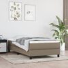 vidaXL Cama box spring con colch&oacute;n tela gris taupe 90x200 cm