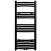 vidaXL Radiador toallero de ba&ntilde;o curvo negro 500 x 1160 mm