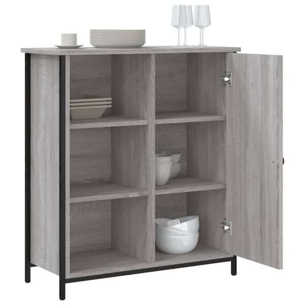 vidaXL Aparador de madera de ingenier&iacute;a gris Sonoma 70x30x80 cm