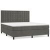 vidaXL Cama box spring con colch&oacute;n terciopelo gris oscuro 180x200 cm