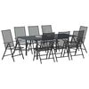 vidaXL Conjunto de Comedor de Jard&iacute;n 9 pcs Antracita Acero