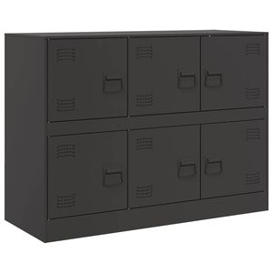 vidaXL Aparador de acero negro 99x39x73 cm