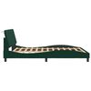 vidaXL Estructura de cama con LED sin colch&oacute;n Hanko terciopelo verde oscuro 160x200cm