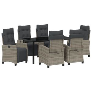 vidaXL Conjunto de Comedor de Jard&iacute;n 7 pcs Gris rat&aacute;n sint&eacute;tico