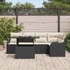 vidaXL Conjunto de sof&aacute; de jard&iacute;n 6 pcs Negro Rattan de Poli&eacute;ster
