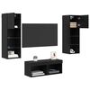 vidaXL Gabinetes de pared para TV 4 pcs Roble Negro