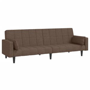 vidaXL Sof&aacute; cama de 2 plazas con dos almohadas tela gris taupe
