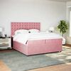 vidaXL Cama box spring con colch&oacute;n terciopelo rosa 200x200 cm