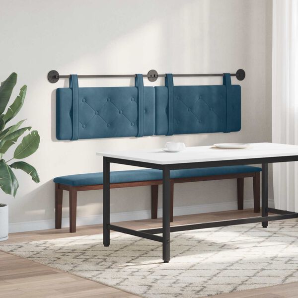 vidaXL Cabecera Colgante Azul 190 x 55 x 5 cm Terciopelo