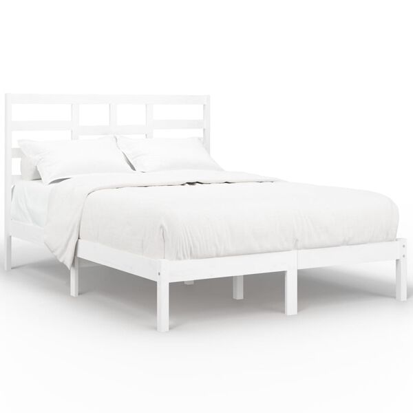 vidaXL Estructura de cama sin colchón madera maciza blanco 140x200 cm