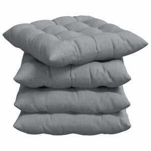 vidaXL Cojines para asiento 4 uds. Tela Gris Claro 40 x 40 x 6 cm