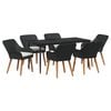 vidaXL Conjunto de Comedor de Jard&iacute;n 7 pcs Negro rat&aacute;n sint&eacute;tico