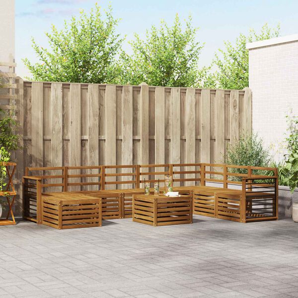 vidaXL Juegos de sof&aacute;s Natural Madera de Acacia S&oacute;lida