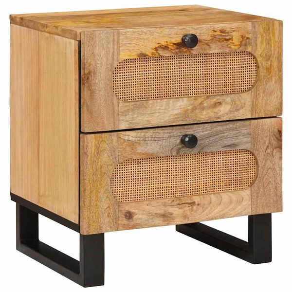 vidaXL Armario de Noche con caj&oacute;n 2 pcs Natural 40 x 33 x 46 cm