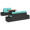vidaXL Conjunto de sof&aacute; de jard&iacute;n 6 uds. Negro Polirat&aacute;n