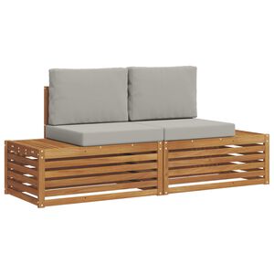 vidaXL 2 uds. Conjunto de sof&aacute;s de exterior Gris Natural y Claro