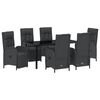 vidaXL Conjunto de Comedor de Jard&iacute;n 7 pcs Negro rat&aacute;n sint&eacute;tico