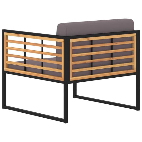 vidaXL Sillas jardín 2 uds y cojines madera maciza acacia gris oscuro