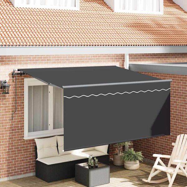 vidaXL Toldo Retr&aacute;ctil Rayado Antracita 300 x 200 cm tela