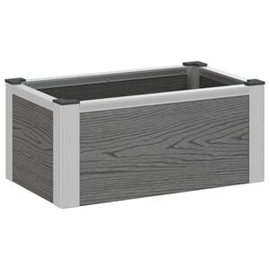 vidaXL Arriate elevado Gris 50 x 30 x 22 cm WPC y Aluminio